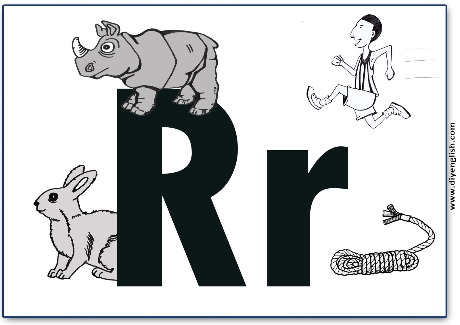 Letter R flashcard